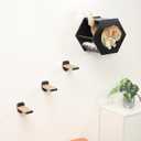 Cat Shelves with 3 Steps Scratcher Post & Hammock - Wall Mounted Climbing Shelf for Indoor Cats (Black)