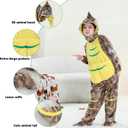 MICHLEY Adorable Animals Cosplay Costume for Kids 3-12Years Soft Breathable & Skin Friendly Halloween Birthday Party T Rex Brown 