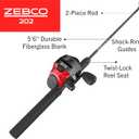 Zebco 202 Spincast Reel and Fishing Rod Combo, Right-Hand Retrieve, Pre-Spooled with 10-Pound Line,