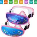 Swim Goggles Kids 6-14, Diving Mask No Tangle StrapWater Goggles Nose Cover for JR / Youth,2PK - Pink