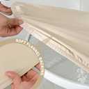 vctops 100% Waterproof Pu Leather Round Table Cloth Cover, Oil Proof Wipeable Elastic Fitted Tablecloth, Windproof Washable Table Protector for Picnic, Camping, Outdoor (Khaki,63")