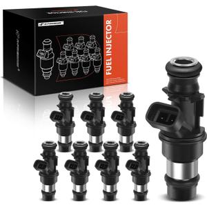 A-Premium Set of 8 Fuel Injector - Compatible with Chevy, GMC, Cadillac Vehicles - 4.8L 5.3L 6.0L - Silverado 1500 2500 3500 Tahoe Suburban Sierra Yukon Savana Envoy Escalade - Replace Part 17113698
