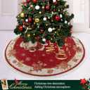 Christmas Tree Skirt Santa Claus Red Xmas Ornament Xmas Tree Mat for Home Holiday Party Supplies Indoor Outdoor Decoration 35.4 in