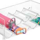 mDesign Plastic Free-Standing Water Bottle and Rack Storage Organizer for Kitchen Countertops, Table Top, Pantry, Fridge - Stackable - Holds 5 Bottles Each, 2 Pack - Clear