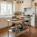 Atelicf Stainless Steel Prep Table for Work, 24 * 48 Inch, High Load Bearing with Undershelf for Outdoor, Restaurants, Workshops, Kitchens, Garages and Gardens