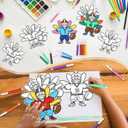 Epakh 36 Set Disguise a Turkey Project Kits Thanksgiving Turkey Craft with Colored Pens Color Your Own Thanksgiving Crafts for Classroom School Family Creativity Activities Holiday(Football Player)