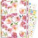 Academic Planner 2025-2026, 8.5" x 11", Weekly & Monthly Planner from JUL.2025 to JUN.2026, Column View Calendar Organizers, Spiral Hardcover Agenda Book with Tabs for Office School Supplies, Floral