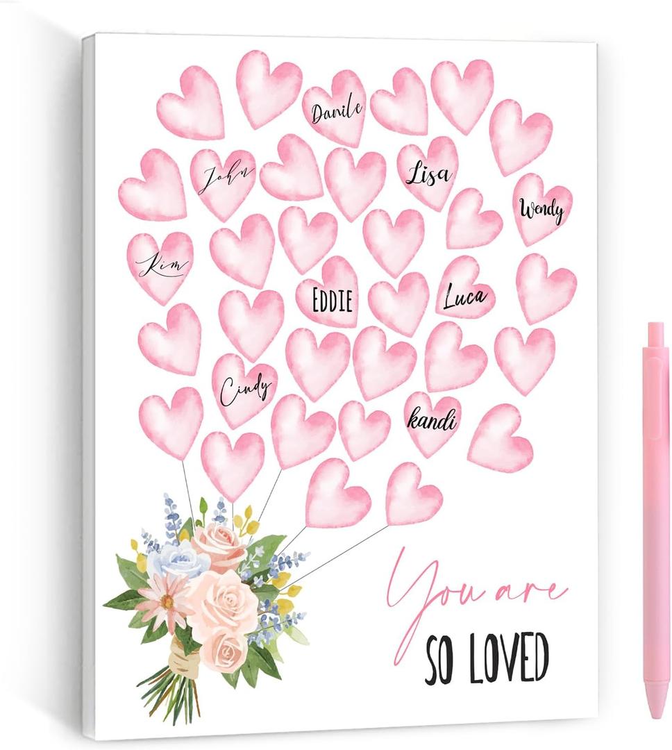 Wedding Party Decorations,Perfect Gift for Newlyweds, Themed Wall Decor with Balloons and Flowers, Romantic Gift for Couples, Ideal for Home Decoration and Wedding Guest Books