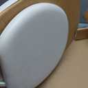 Mayfair Padded Toilet Seat, Cushioned Soft Vinyl over Wood Core Seat, Secure Hinges, Easy Clean, Made in USA, Round, Biscuit