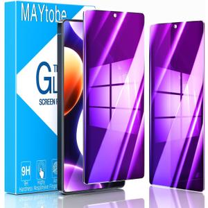 MAYtobe [2-Pack Privacy Screen Protector Designed for Samsung Galaxy S25 Ultra Anti-Blue Light Tempered Glass, Purple Anti-Spy, Eye Protection, Colorful Gradient