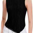 HVT Womens Y2k Lace Cami Tank Tops Ribbed Knit Slim Fitted Going Out Tops Summer Casual Basic Textured Sleeveless Blouses Medium