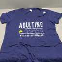 Womens Adulting Would Not Recommend Funny Sayings One Star Adulting V-Neck T-Shirt, L