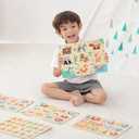 GRINNNIE Wooden Puzzles for Toddlers 3 4 5 Years Old, Montessori Toddler Toys 5PCS Peg Puzzles with Knob - Number, Alphabet, Shape, and Animal, Great Christmas Birthday Gifts for Boys Girls