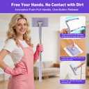 Snap Grip Mini Mop,Cloth Changing 36 inch Automatic Gripping Zero Touch Mini Grip Mop Compatible with Swiffer & Face Towels 360 Rotating Mops for Whole House Cleaning (5 Cloths)