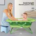 Beberoad Love Collapsible Baby Bathtub for Newborn to Toddler Portable & Adjustable Infant Tub with Non-Slip Design, Space-Saving Bathtub for Travel & Home Use (Green)