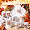 12 Pcs Fall Coffee Mugs Thanksgiving Gifts 12oz Ceramic Autumn Pumpkin Mugs Fall Party Decorations Supplies for Women Men Home Office Kitchen, No Dishwasher