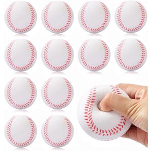 12 Pack Foam Baseballs Softballs Foam Training Ball for Kids Beginners, 9 inch Practice Baseballs Tballs, Safe Throwing, Catching and Batting Practice (White)