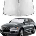 EcoNour Windshield Sunshade Compatible for Audi Q5/SQ5 2009-2015 2016 2017, Sun Visor for Front Windshield & Window Sun Shade Cover, UV Heat Blocker & Protector, Car Accessories