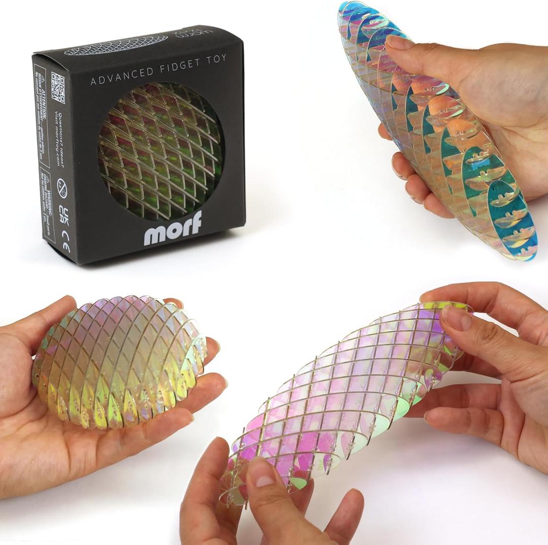 Morf Fidget Worm Toy - Flexible 3D Sensory Slug Figgy Toy for Kids, Teens, and Adults  Stretchy, Quiet, Stress and Anxiety Relief, Focus - For Play, School, Work Gifts, Great For Classroom and Office (Small, Unicorn)