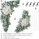 ponatia Wedding Arch Flowers (Pack of 2), Artificial White Wedding Flowers for Wedding Welcome Signs Decorations and Arch Flowers for Wedding Ceremony Reception (White & Ivory)