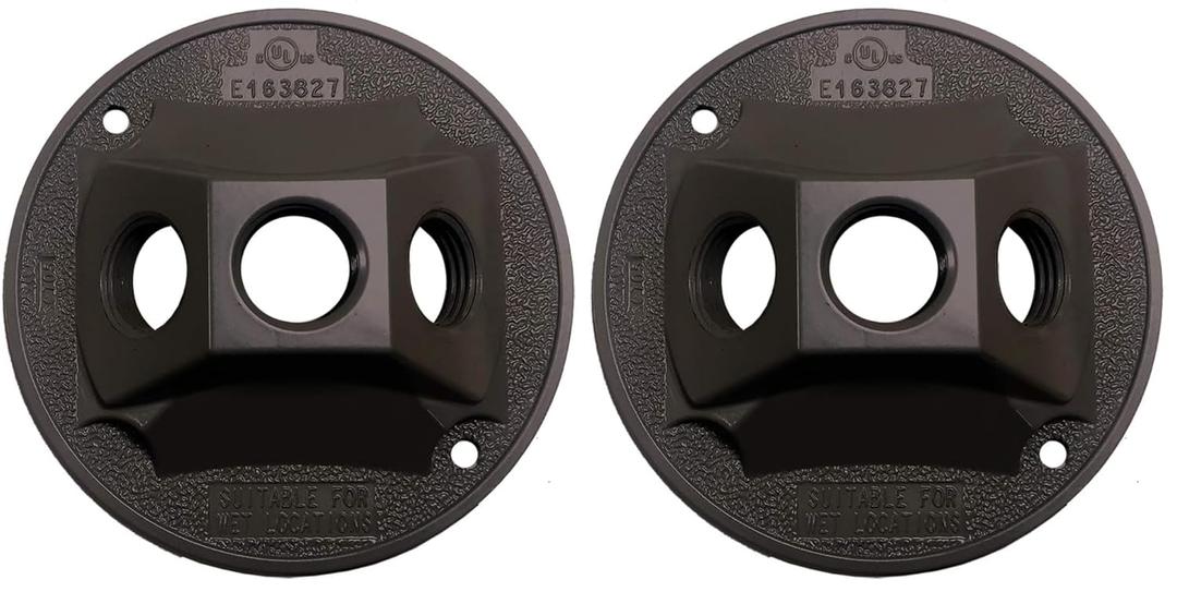 Sigma Electric 14383BR 1/2-inch 3 Hole Round Lamp Holder Cover, Bronze (Pack of 2)