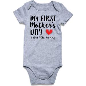 Vieille Baby Boys Girls Bodysuit Short Sleeve Romper Jumpsuit Outfit 0-12 Months (My First Mother's Day)
