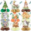 2 x 9 Pack Woodland Animals Honeycomb Centerpieces Table Decorations Woodland Baby Shower Decorations for Girl Boy Forest Theme Baby Shower Birthday Party Decorations Supplies