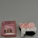 Silk Scrunchies for Hair 100% Mulberry Silk Hair Ties 3 Pack(Black, White, Pink)