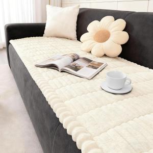 Couch Covers for Dogs, Washable Sofa Couch Cover for Pet, Couchs Covers for Cushion Sofa Pet Friendly, Non Slip Sofa Cover (27.6''*82.7''/70 x 210cm) (White)