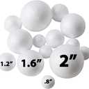 240 Pack Foam Balls -Craft Balls DIY Home, School Craft Project -240 Bulk Foam Balls, 4 Sizes .8, 1.2, 1.6, 2 Inches