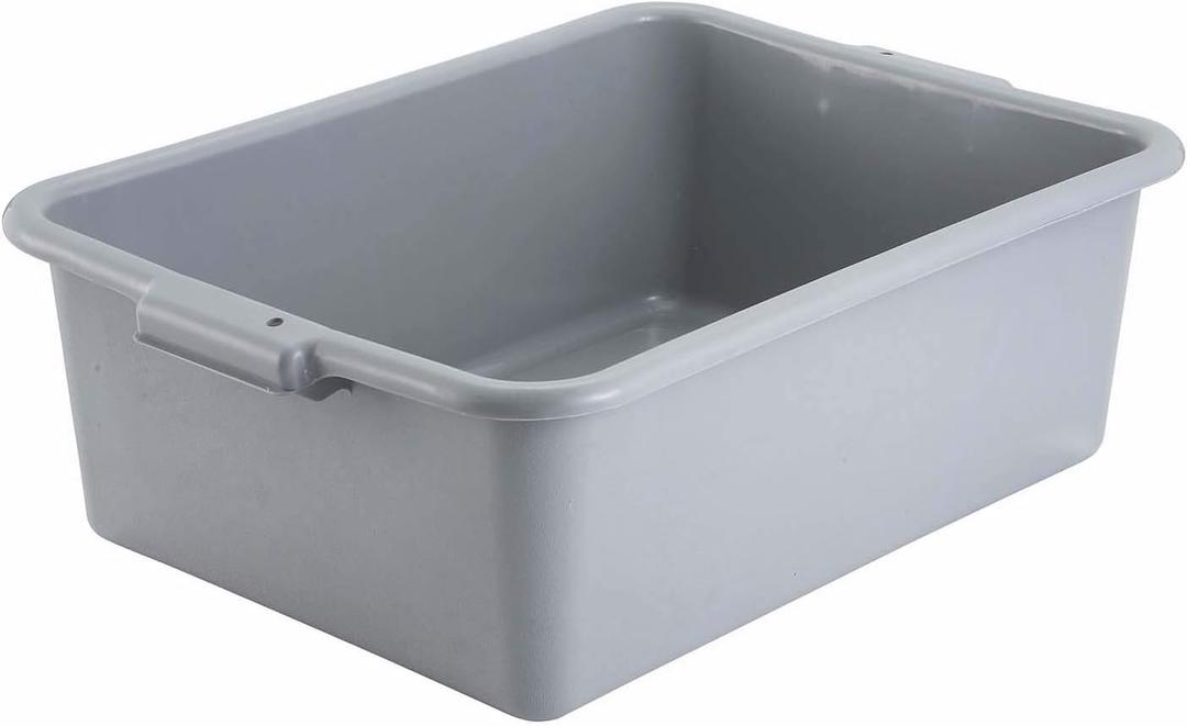 Winco Bus Box Dish Tub for Restaurants, 7", Gray