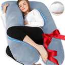 Chilling Home Pregnancy Pillows - U Shaped Maternity Pillow for Pregnant Women with Velvet Removable Cover - 55 inch Pregnancy Pillows for Sleeping - Body Pillows for Adults Full Support - Grey