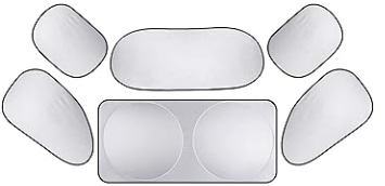 Car Sunshades for Windows – 6-Piece Set, UV Protection, Heat Reduction, Universal Fit