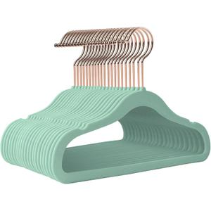 Baby Hangers Velvet 50 Pack-11.4 Inch,Baby Clothes Hanger Non Slip, Kid Hanger for Closet,Durable Infant/Toddler Hangers Teal Hanger