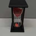 Hourglass Timer with Red Sand, 60 Minute Wooden Frame Sand Timer, Creative Handcraft Decoration
