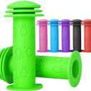 2 x Kids Bike Grips - 105mm Bicycle Handlebar Grips with Mushroom Pattern for Bikes, Balance Bikes,Kick Scooters (Green)