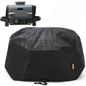 Waterproof Cover for Ninja Woodfire Outdoor Grill, UV Resistant, Accessories for Ninja Wood Fire Smoker Grill OG700 Series, Windproof with Adjustable Drawstrings (Cover Only) (BLACK)
