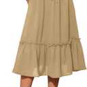 High Waist Tiered Skirts for Women Flowy Skirts for Women Below Knee with Pockets 2025 Fashion Trendy (Medium, A-24 Khaki)