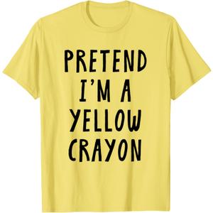 Pretend Im A Yellow Crayon Costume Kids Halloween Costume T-Shirt, Small