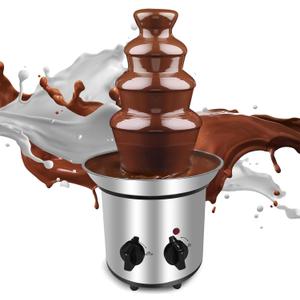 Chocolate Fountain Machine 4 Tiers Electric Chocolate Fondue Fountain Machine Cheese Fountain Perfect for Nacho Cheese, Chocolate Sauce, Wedding, Party