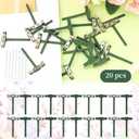 20pcs Boutonniere Pins Safety Pins, Plastic T-Shaped Corsage Pin Safety Clips for Bride Groom, Tiny Boutonniere Brooch Supplies for Wedding Festivals Birthday Parties- Green