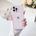 NITITOP Compatible with iPhone 13 Pro Max Case Clear Cute Line Rose Flower Floral Pattern for Women Girls Color Frame Slim Shockproof Protective Phone Cover - Pink