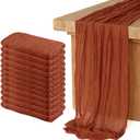 12 Pack Cheesecloth Table Runner, Runner Gauze Boho Wedding Decor Romantic Table Runner for Wedding Birthday Party(35" x 118") (Terracotta), 