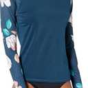 Kanu Surf Women's Keri Long-Sleeve UPF 50 Rashguard (Large, Darren Navy)