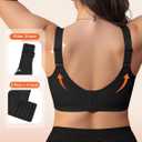 Womens Plus Size Supportive Bras Full Coverage Wireless Minimizer Wider Strap Back Smoothing Comfort Shaper Bra (Black, L)