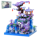 Cherry Blossom Tree House Micro Building Blocks Set,Peach Blossom Pond Flowers Bricks Architecture Kit with LED Light Gifts for Adults and Kids（2500+Pieces）
