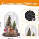 Christmas Decorations Indoor, Light Up Christmas Decor, Christmas Tree, Deer, Mushroom in Plastic Dome Cloche, Miniature Decor for Holiday Party Family Table Decoration