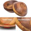 AIDEA Acacia Wooden Serving Bowls, 7 Inch Set of 4 for Salad, Soup, Noodle and More