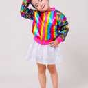 ZYBOUTIC Little Girls Sequin Jackets Kids Sparkle Jacket Zip Up Outwear Toddler Boys Glitter Sleeve Shiny Metallic Coat Birthday Cloth Christmas Rainbow HP 6 Years