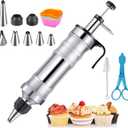 Cake Decorating Kit with 6 Stainless Steel Piping Tips, Frosting Gun & 8 Silicone Cups  Baking Supplies for Cake, Cupcake, Cookie Decorating  Piping Bags and Tips Set for Beginners & Bakers
